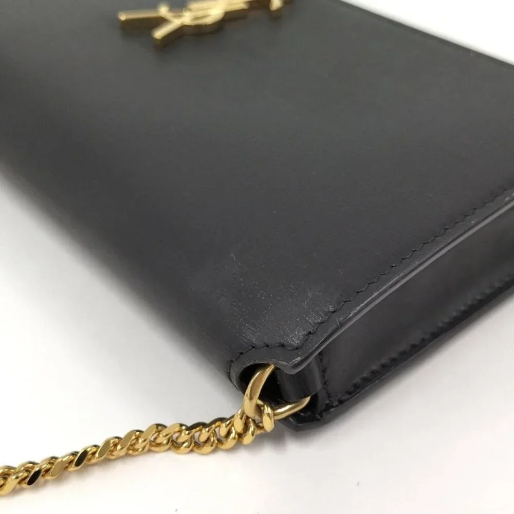 Saint Laurent Phone Shoulder Bag YSL Leather Black - Picture 5 of 9
